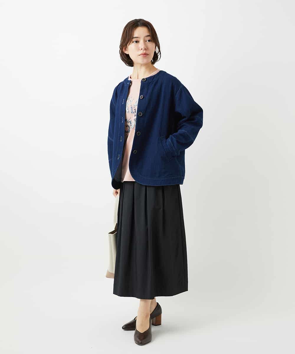 NHDED10330 GIANNI LO GIUDICE(小さいサイズ)(メゾン ドゥ サンク) [セットアップ対応]二重織ガーゼデニム製品染めブルゾン ネイビー