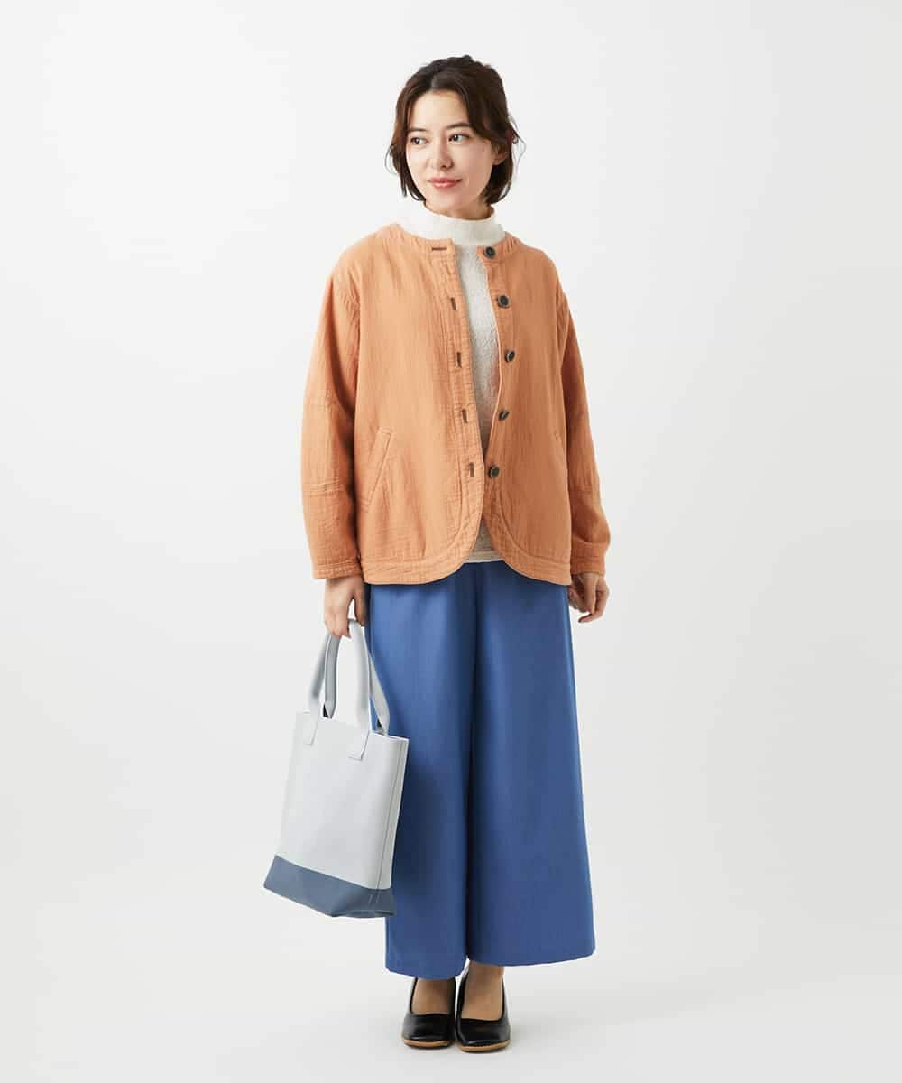 NHDED10330 GIANNI LO GIUDICE(小さいサイズ)(メゾン ドゥ サンク) [セットアップ対応]二重織ガーゼデニム製品染めブルゾン ネイビー