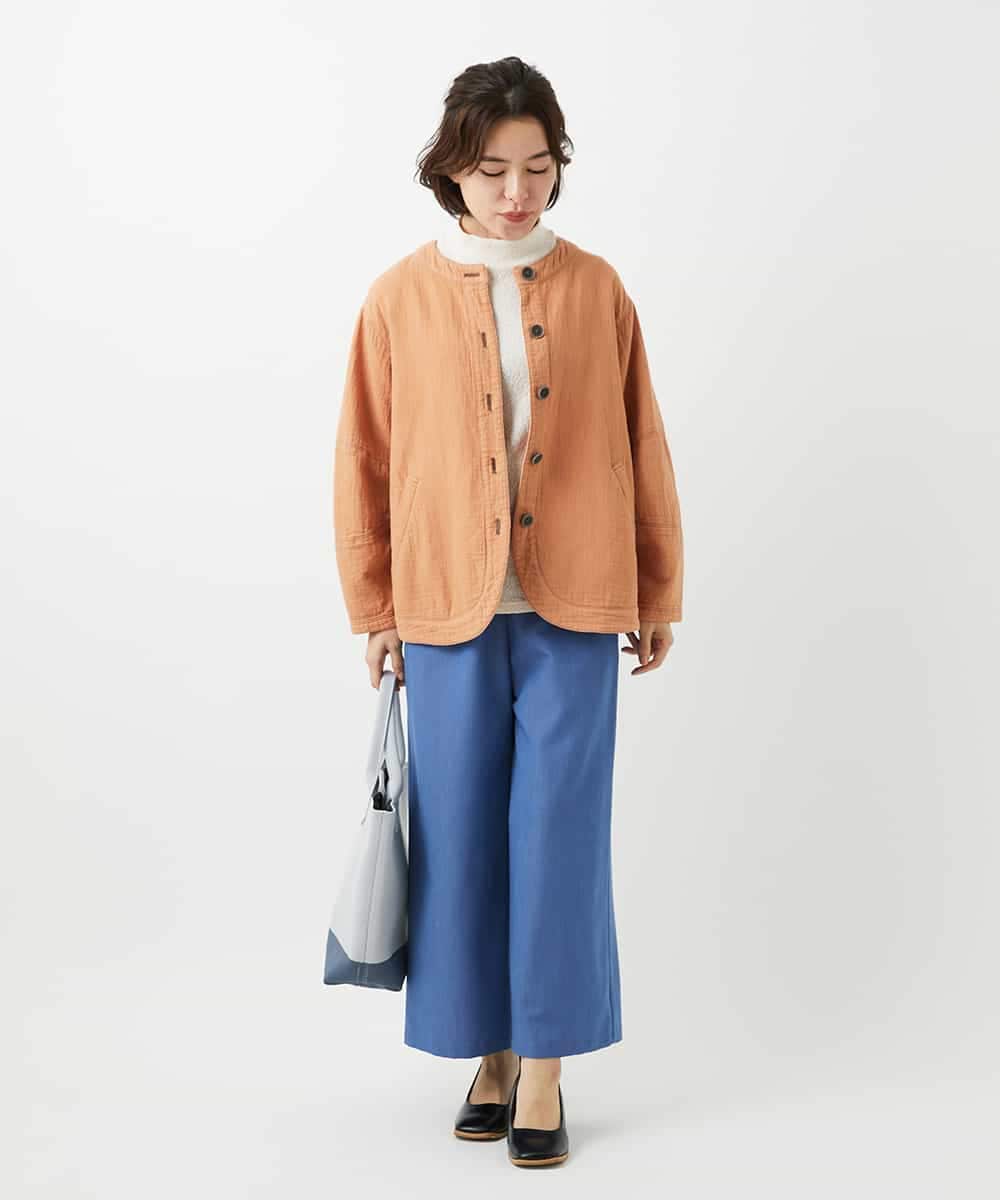 NHDED10330 GIANNI LO GIUDICE(小さいサイズ)(メゾン ドゥ サンク) [セットアップ対応]二重織ガーゼデニム製品染めブルゾン ネイビー