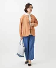 NHDED10330 GIANNI LO GIUDICE(小さいサイズ)(メゾン ドゥ サンク) [セットアップ対応]二重織ガーゼデニム製品染めブルゾン ネイビー