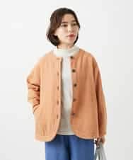 NHDED10330 GIANNI LO GIUDICE(小さいサイズ)(メゾン ドゥ サンク) [セットアップ対応]二重織ガーゼデニム製品染めブルゾン ピンクベージュ