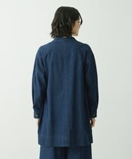 NHDES20330 GIANNI LO GIUDICE(小さいサイズ)(メゾン ドゥ サンク) フリクションデニムロングブラウス ネイビー