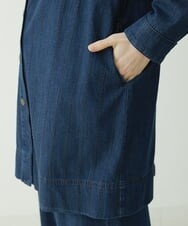 NHDES20330 GIANNI LO GIUDICE(小さいサイズ)(メゾン ドゥ サンク) フリクションデニムロングブラウス ネイビー