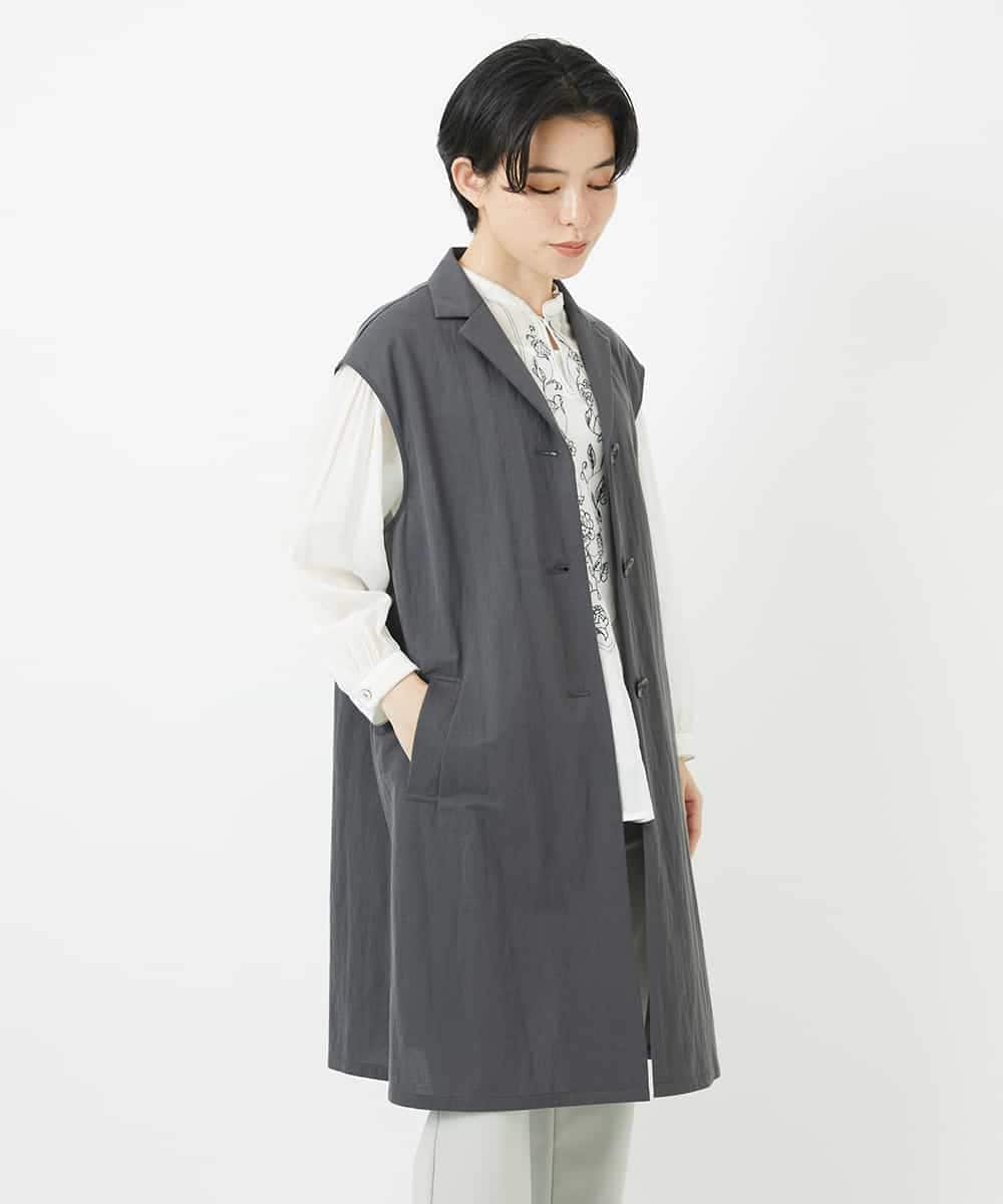 NHDGA30360 GIANNI LO GIUDICE(小さいサイズ)(メゾン ドゥ サンク) カノコ編みロングジレ ライトグレー
