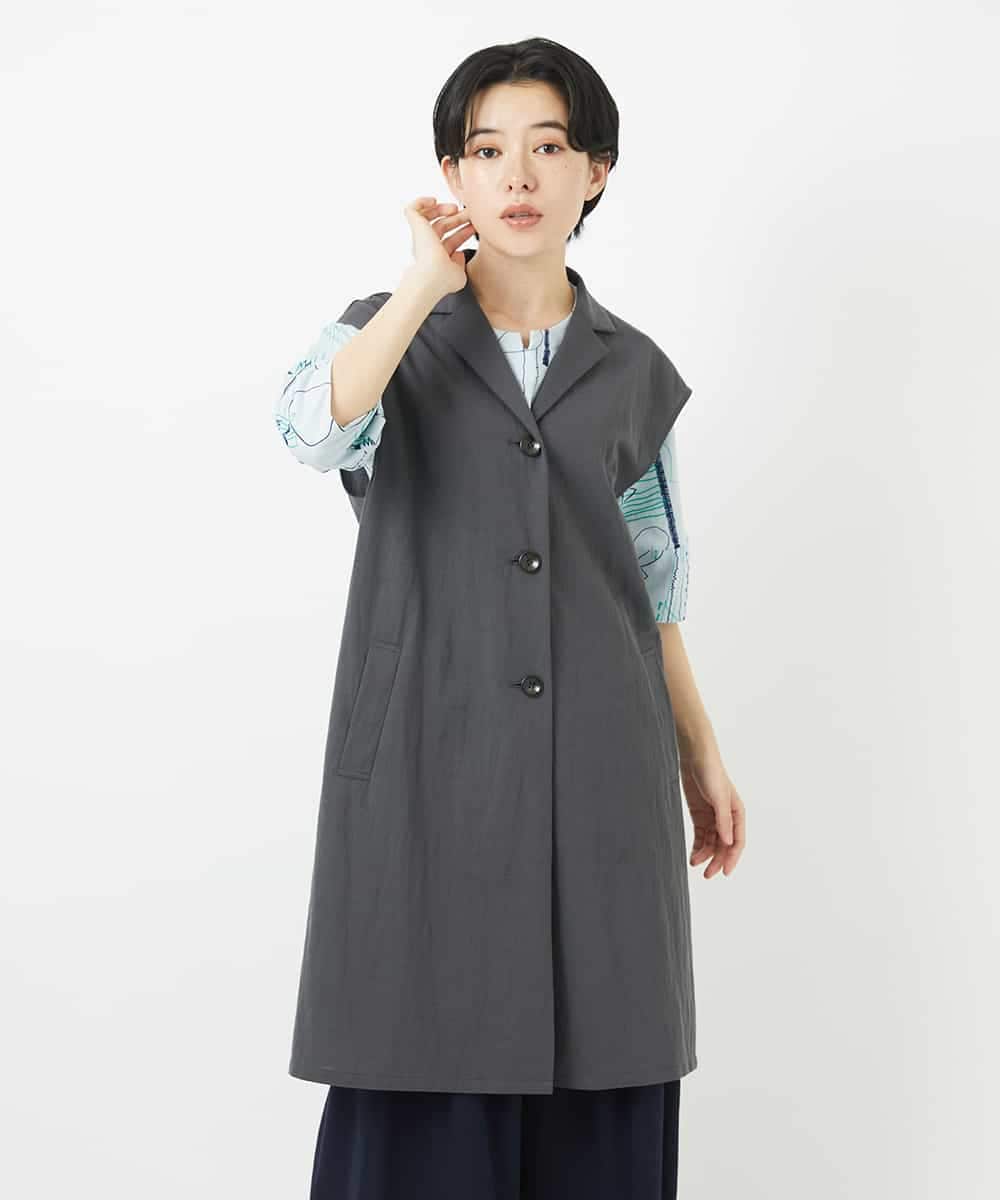 NHDGA30360 GIANNI LO GIUDICE(小さいサイズ)(メゾン ドゥ サンク) カノコ編みロングジレ ライトグレー