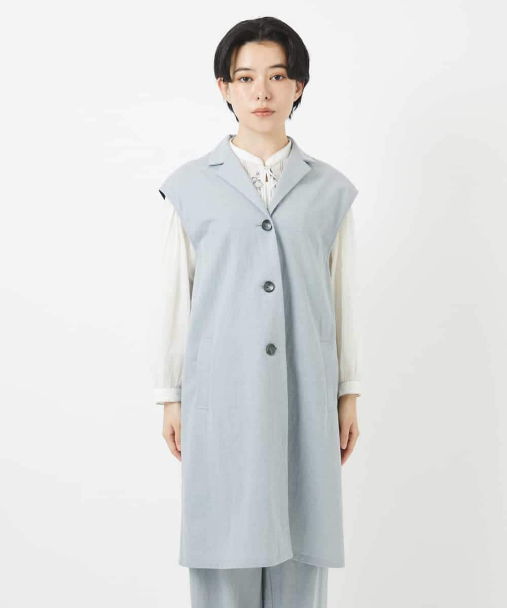 NHDGA30360 GIANNI LO GIUDICE(小さいサイズ)(メゾン ドゥ サンク) カノコ編みロングジレ ライトグレー