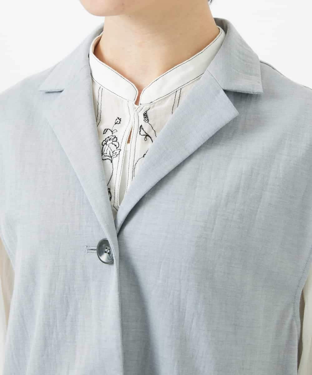 NHDGA30360 GIANNI LO GIUDICE(小さいサイズ)(メゾン ドゥ サンク) カノコ編みロングジレ ライトグレー