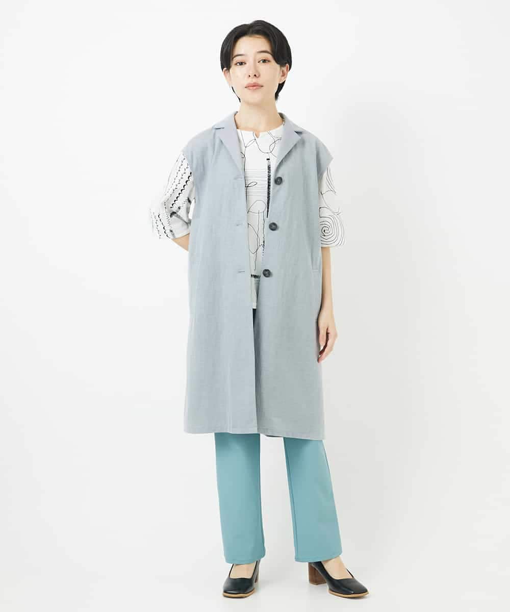 NHDGA30360 GIANNI LO GIUDICE(小さいサイズ)(メゾン ドゥ サンク) カノコ編みロングジレ ライトグレー