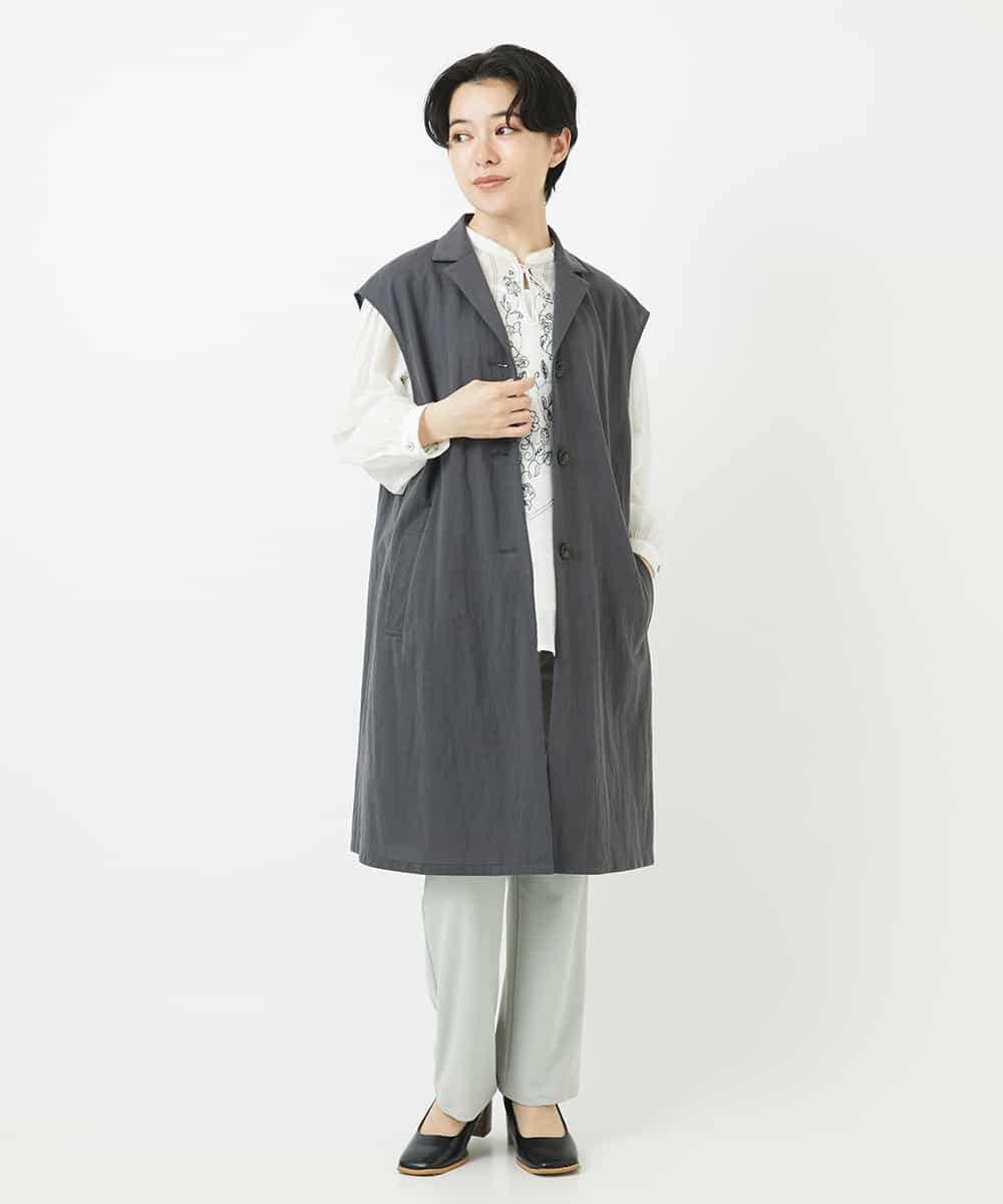 NHDGA30360 GIANNI LO GIUDICE(小さいサイズ)(メゾン ドゥ サンク) カノコ編みロングジレ ライトグレー