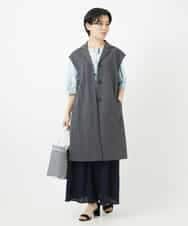 NHDGA30360 GIANNI LO GIUDICE(小さいサイズ)(メゾン ドゥ サンク) カノコ編みロングジレ ライトグレー
