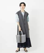 NHDGA30360 GIANNI LO GIUDICE(小さいサイズ)(メゾン ドゥ サンク) カノコ編みロングジレ ライトグレー