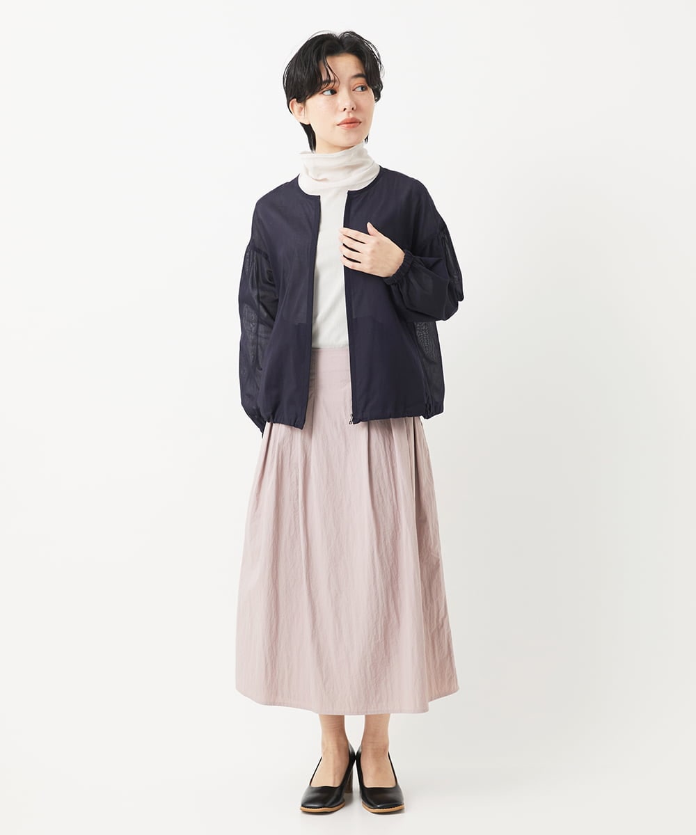 NHDGC82270 GIANNI LO GIUDICE(小さいサイズ)(メゾン ドゥ サンク) メッシュシアーショート丈ブルゾン ホワイト
