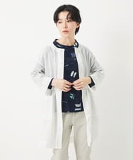 NHDGC83330 GIANNI LO GIUDICE(小さいサイズ)(メゾン ドゥ サンク) メッシュシアーチュニック丈羽織 ホワイト