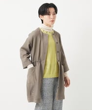 NHDGC83330 GIANNI LO GIUDICE(小さいサイズ)(メゾン ドゥ サンク) メッシュシアーチュニック丈羽織 ホワイト