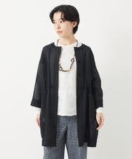 NHDGC83330 GIANNI LO GIUDICE(小さいサイズ)(メゾン ドゥ サンク) メッシュシアーチュニック丈羽織 ブラック