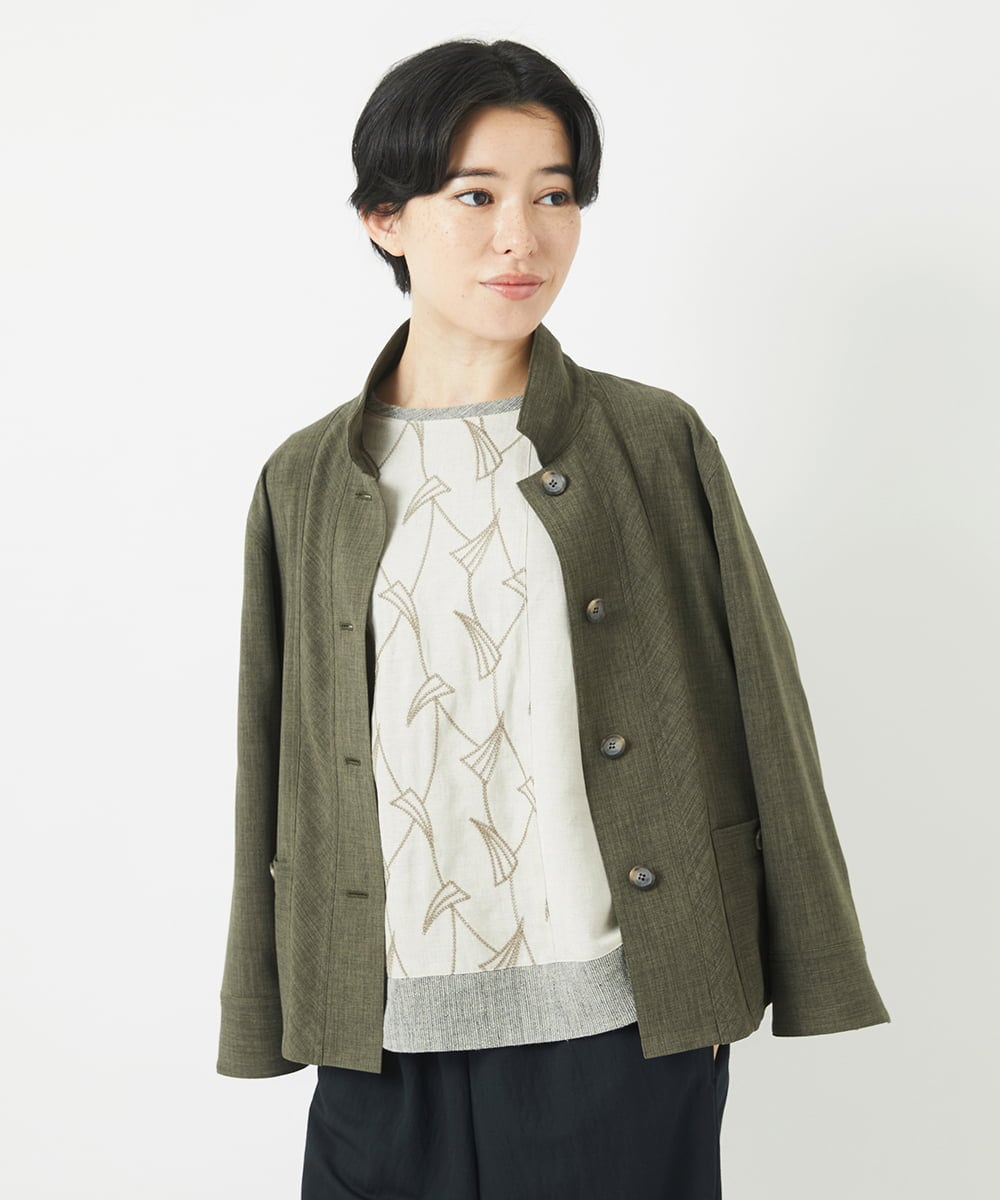 NHDGC86250 GIANNI LO GIUDICE(小さいサイズ)(メゾン ドゥ サンク) リネンライクジャケット カーキ