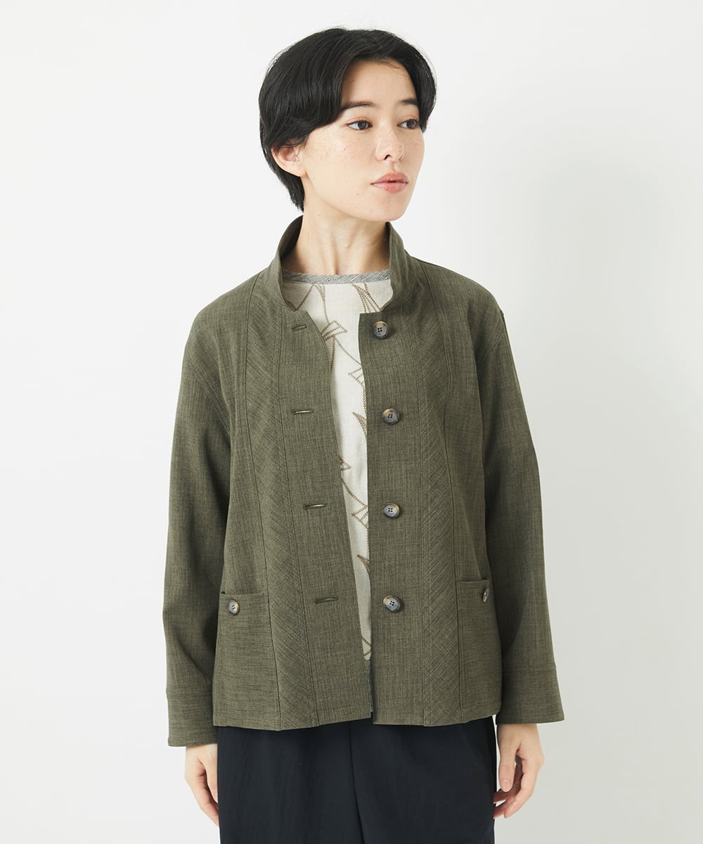NHDGC86250 GIANNI LO GIUDICE(小さいサイズ)(メゾン ドゥ サンク) リネンライクジャケット カーキ