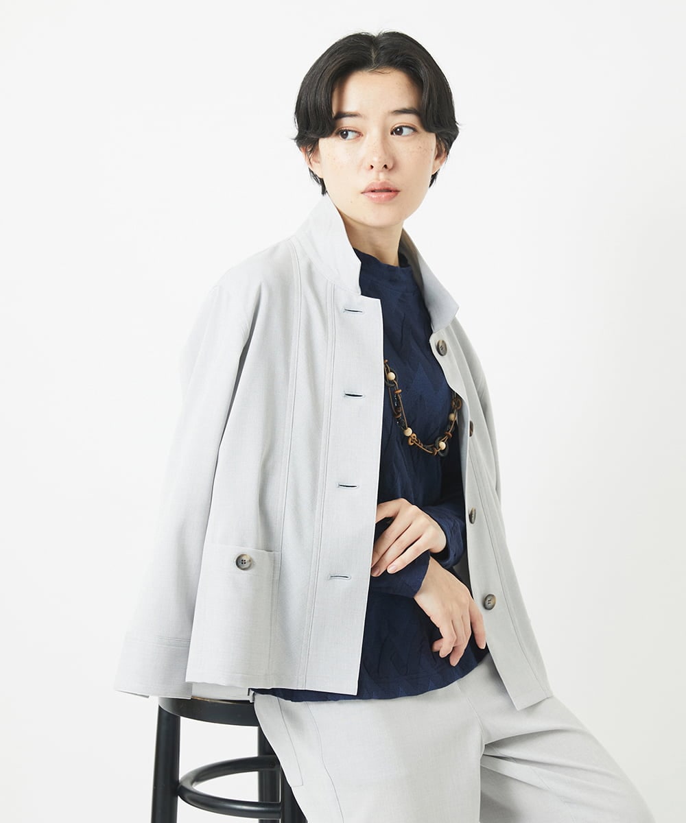 NHDGC86250 GIANNI LO GIUDICE(小さいサイズ)(メゾン ドゥ サンク) リネンライクジャケット カーキ