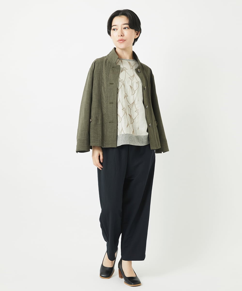 NHDGC86250 GIANNI LO GIUDICE(小さいサイズ)(メゾン ドゥ サンク) リネンライクジャケット カーキ