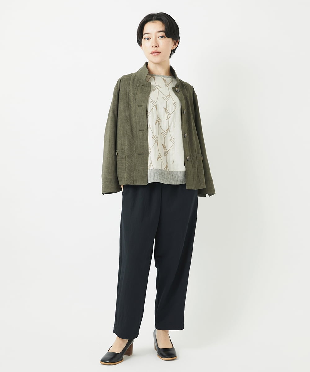 NHDGC86250 GIANNI LO GIUDICE(小さいサイズ)(メゾン ドゥ サンク) リネンライクジャケット カーキ