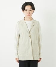 NHDGC92260 GIANNI LO GIUDICE(小さいサイズ)(メゾン ドゥ サンク) ナイロンストレッチテーラードカラージレ ベージュ