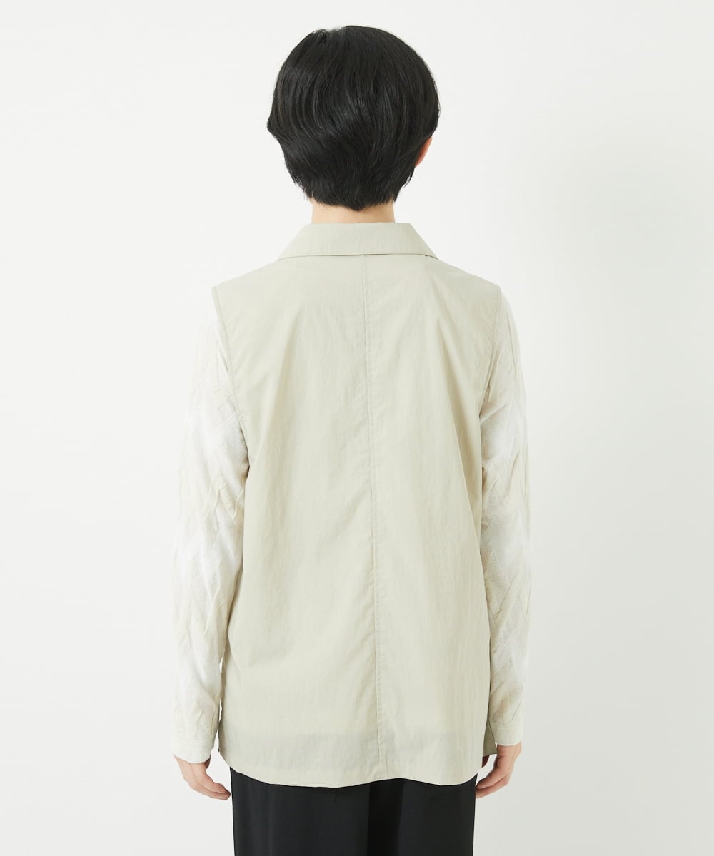 NHDGC92260 GIANNI LO GIUDICE(小さいサイズ)(メゾン ドゥ サンク) ナイロンストレッチテーラードカラージレ ベージュ