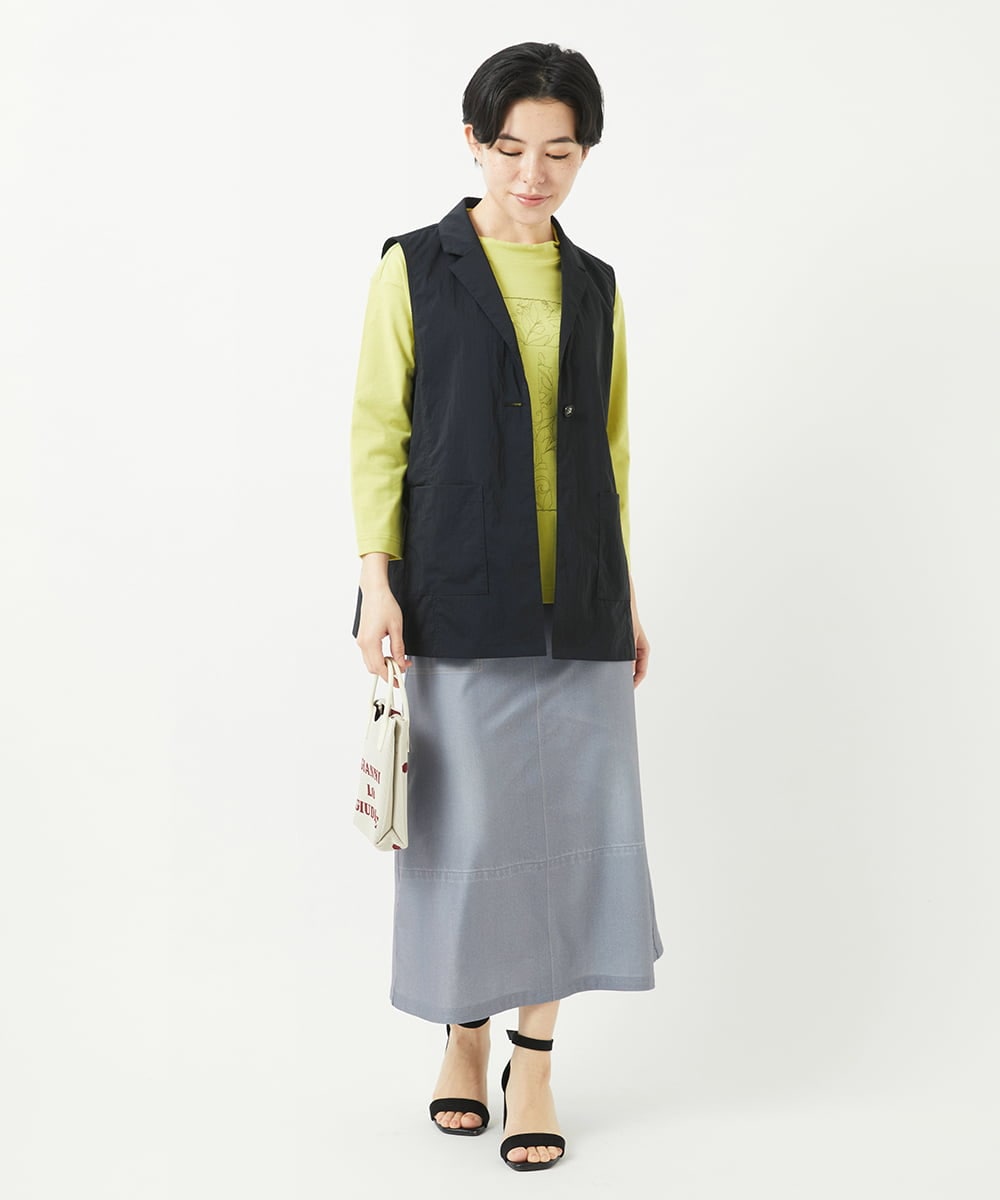 NHDGC92260 GIANNI LO GIUDICE(小さいサイズ)(メゾン ドゥ サンク) ナイロンストレッチテーラードカラージレ ベージュ