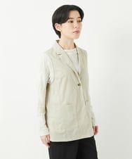 NHDGC92260 GIANNI LO GIUDICE(小さいサイズ)(メゾン ドゥ サンク) ナイロンストレッチテーラードカラージレ ベージュ