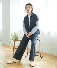 NHDGD20390 GIANNI LO GIUDICE(小さいサイズ)(メゾン ドゥ サンク) [セットアップ対応]スラブシャンブレーデニムブルゾン ネイビー