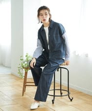 NHDGD20390 GIANNI LO GIUDICE(小さいサイズ)(メゾン ドゥ サンク) [セットアップ対応]スラブシャンブレーデニムブルゾン ネイビー