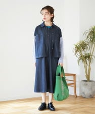 NHDGD20390 GIANNI LO GIUDICE(小さいサイズ)(メゾン ドゥ サンク) [セットアップ対応]スラブシャンブレーデニムブルゾン ネイビー