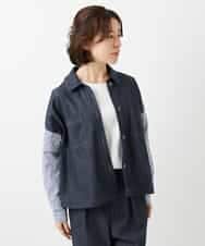 NHDGD20390 GIANNI LO GIUDICE(小さいサイズ)(メゾン ドゥ サンク) [セットアップ対応]デニムライクジャケット ネイビー