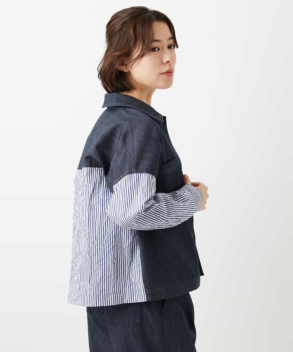 NHDGD20390 GIANNI LO GIUDICE(小さいサイズ)(メゾン ドゥ サンク) [セットアップ対応]デニムライクジャケット ネイビー