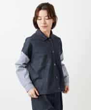 NHDGD20390 GIANNI LO GIUDICE(小さいサイズ)(メゾン ドゥ サンク) [セットアップ対応]デニムライクジャケット ネイビー