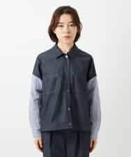 NHDGD20390 GIANNI LO GIUDICE(小さいサイズ)(メゾン ドゥ サンク) [セットアップ対応]デニムライクジャケット ネイビー