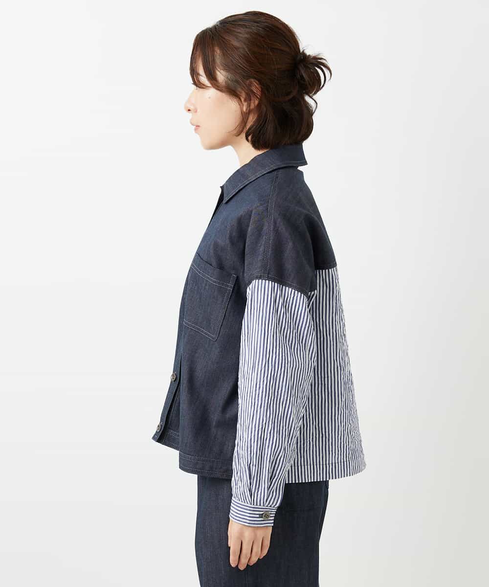 NHDGD20390 GIANNI LO GIUDICE(小さいサイズ)(メゾン ドゥ サンク) [セットアップ対応]デニムライクジャケット ネイビー