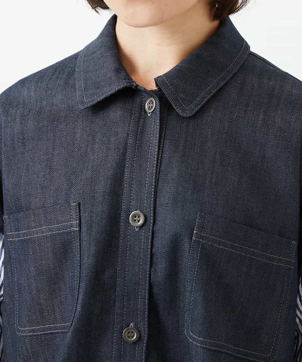 NHDGD20390 GIANNI LO GIUDICE(小さいサイズ)(メゾン ドゥ サンク) [セットアップ対応]デニムライクジャケット ネイビー