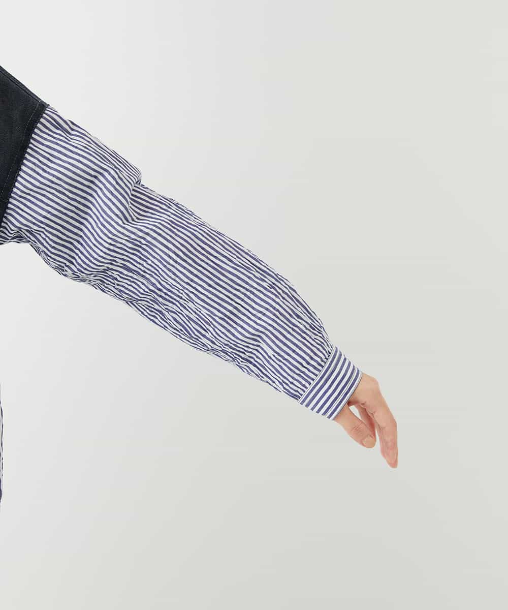 NHDGD20390 GIANNI LO GIUDICE(小さいサイズ)(メゾン ドゥ サンク) [セットアップ対応]デニムライクジャケット ネイビー