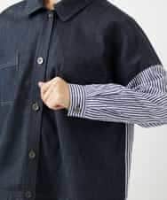 NHDGD20390 GIANNI LO GIUDICE(小さいサイズ)(メゾン ドゥ サンク) [セットアップ対応]デニムライクジャケット ネイビー