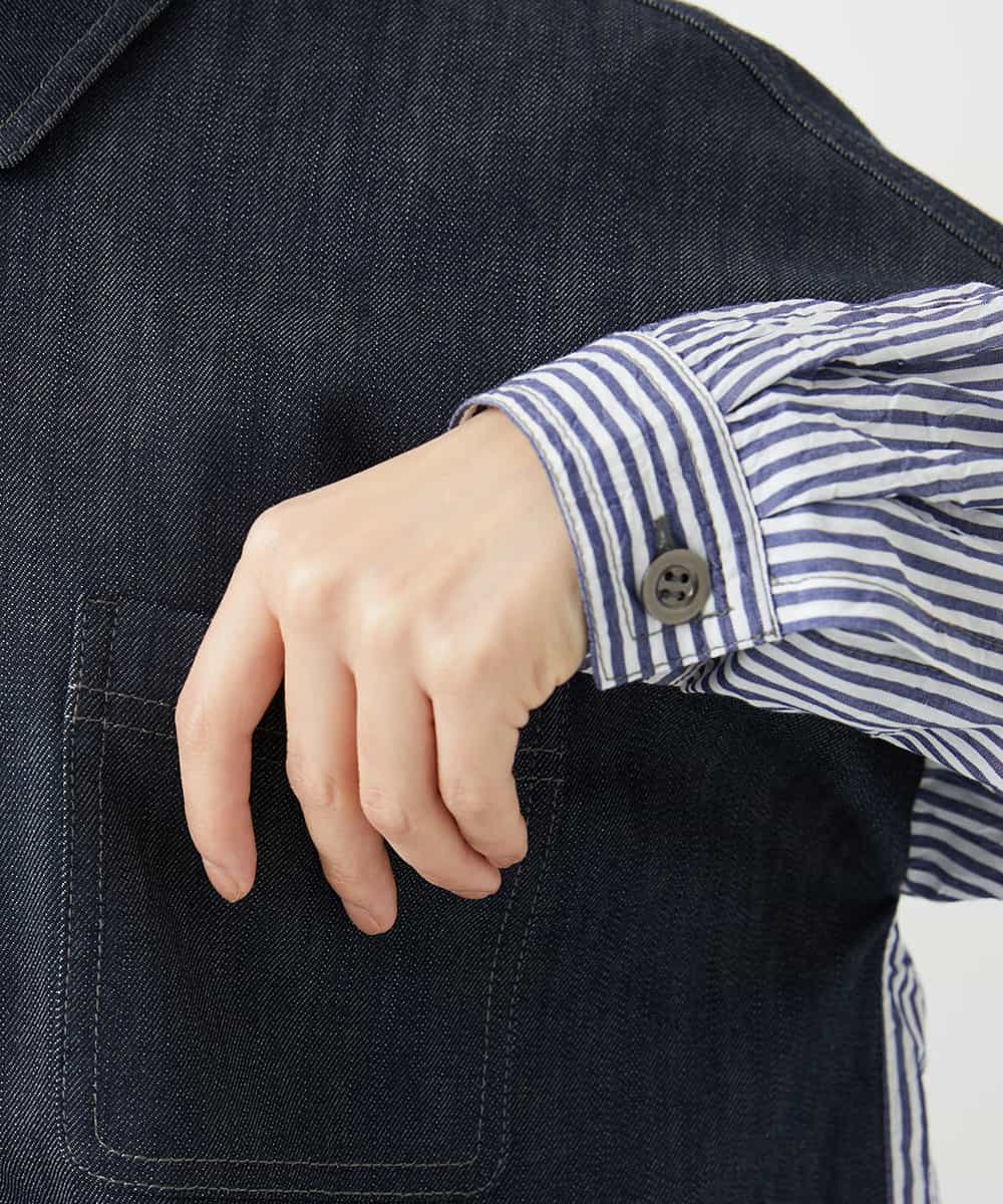 NHDGD20390 GIANNI LO GIUDICE(小さいサイズ)(メゾン ドゥ サンク) [セットアップ対応]デニムライクジャケット ネイビー