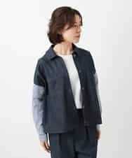 NHDGD20390 GIANNI LO GIUDICE(小さいサイズ)(メゾン ドゥ サンク) [セットアップ対応]スラブシャンブレーデニムブルゾン ネイビー