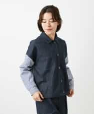 NHDGD20390 GIANNI LO GIUDICE(小さいサイズ)(メゾン ドゥ サンク) [セットアップ対応]スラブシャンブレーデニムブルゾン ネイビー