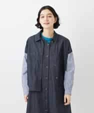 NHDGD20390 GIANNI LO GIUDICE(小さいサイズ)(メゾン ドゥ サンク) [セットアップ対応]スラブシャンブレーデニムブルゾン ネイビー