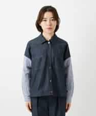 NHDGD20390 GIANNI LO GIUDICE(小さいサイズ)(メゾン ドゥ サンク) [セットアップ対応]スラブシャンブレーデニムブルゾン ネイビー