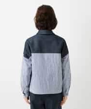 NHDGD20390 GIANNI LO GIUDICE(小さいサイズ)(メゾン ドゥ サンク) [セットアップ対応]スラブシャンブレーデニムブルゾン ネイビー