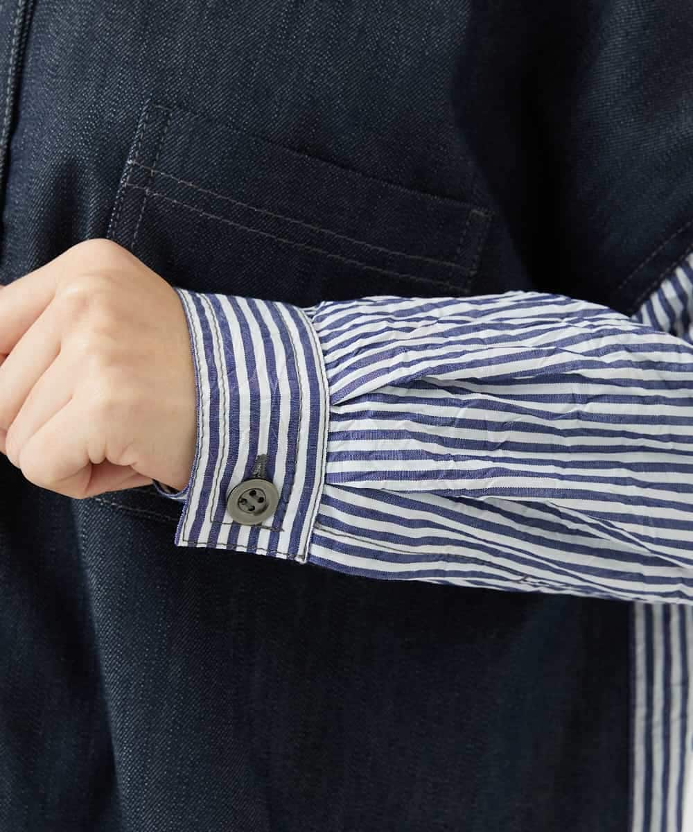 NHDGD20390 GIANNI LO GIUDICE(小さいサイズ)(メゾン ドゥ サンク) [セットアップ対応]スラブシャンブレーデニムブルゾン ネイビー