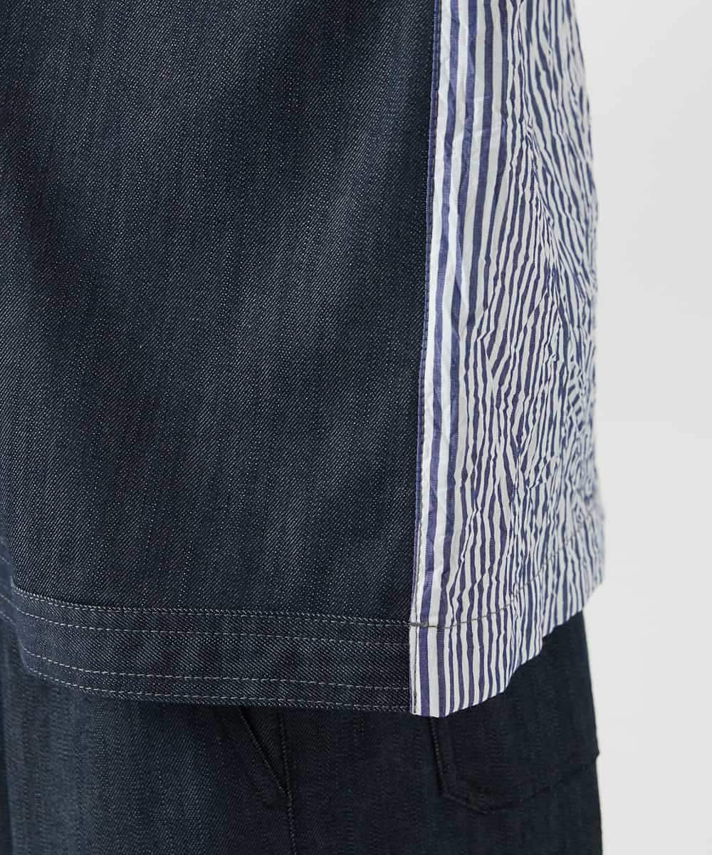 NHDGD20390 GIANNI LO GIUDICE(小さいサイズ)(メゾン ドゥ サンク) [セットアップ対応]スラブシャンブレーデニムブルゾン ネイビー