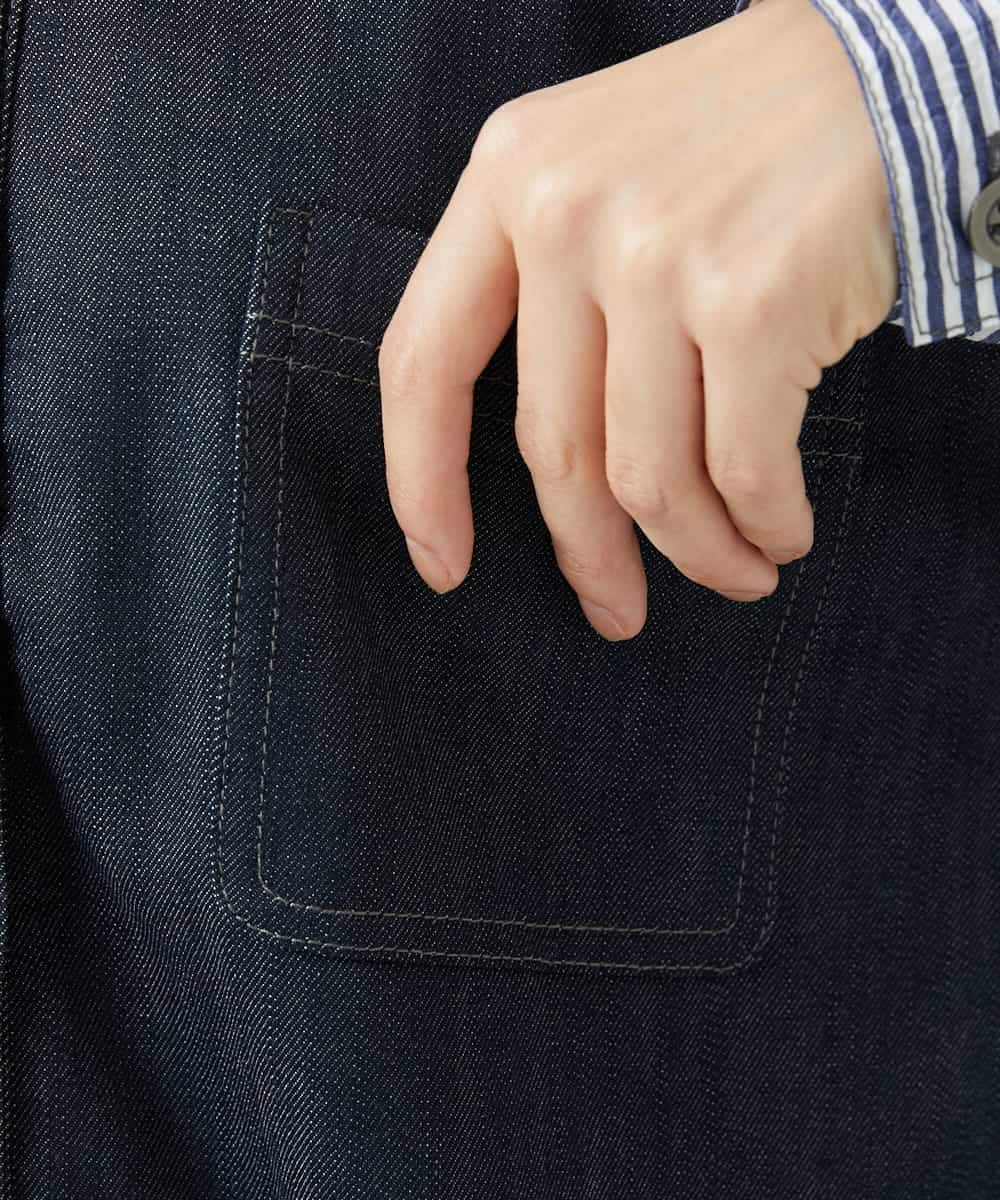 NHDGD20390 GIANNI LO GIUDICE(小さいサイズ)(メゾン ドゥ サンク) [セットアップ対応]スラブシャンブレーデニムブルゾン ネイビー