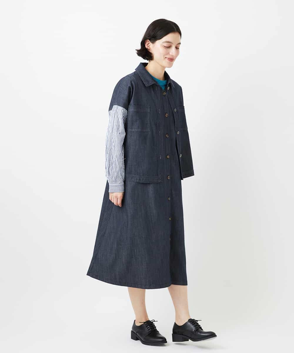 NHDGD20390 GIANNI LO GIUDICE(小さいサイズ)(メゾン ドゥ サンク) [セットアップ対応]スラブシャンブレーデニムブルゾン ネイビー