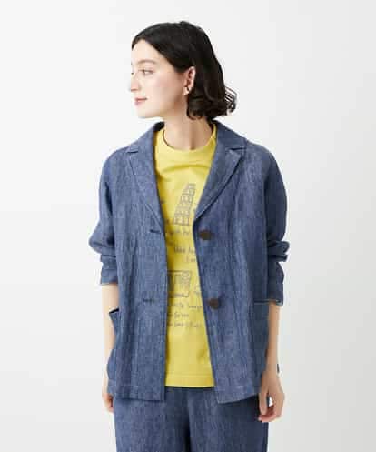 NHDGE40430 GIANNI LO GIUDICE(小さいサイズ) [セットアップ対応]デニム調リネンジャケット